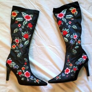Beautiful floral embroidered beaded boots